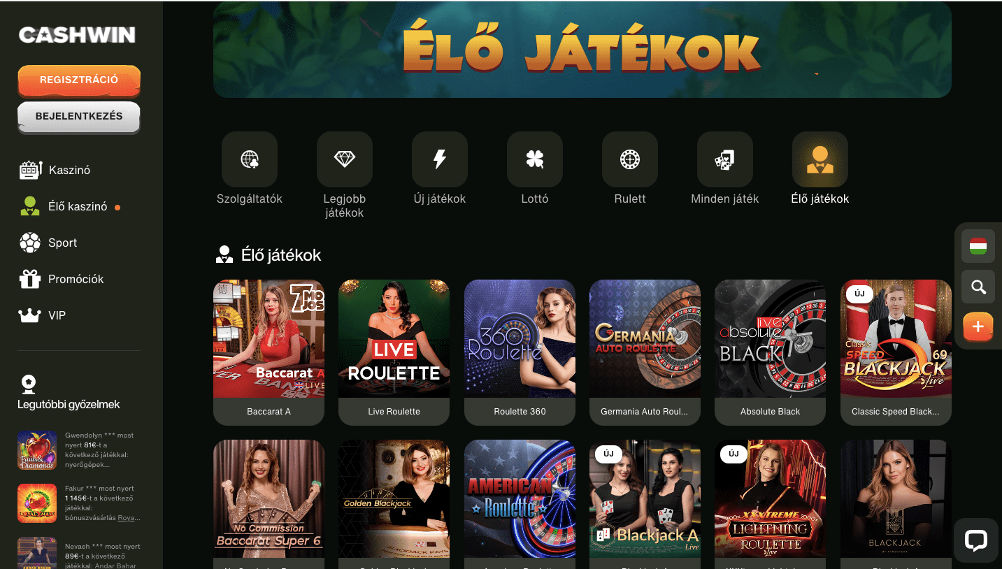 játék a Cashwin Casino kínálatában